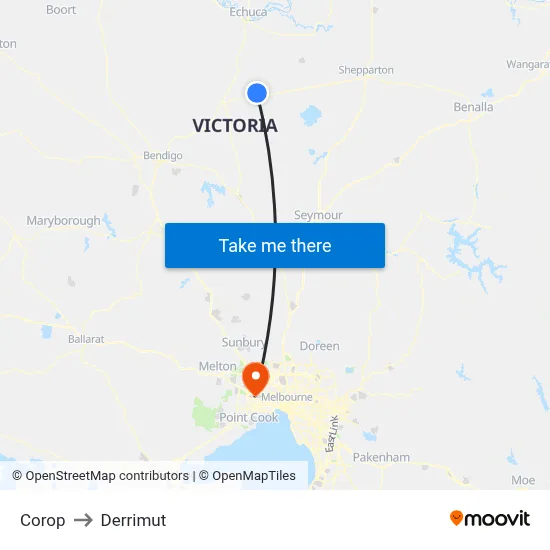 Corop to Derrimut map