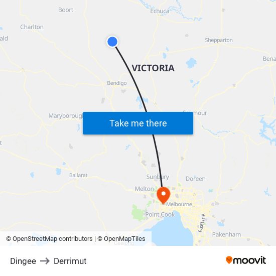 Dingee to Derrimut map