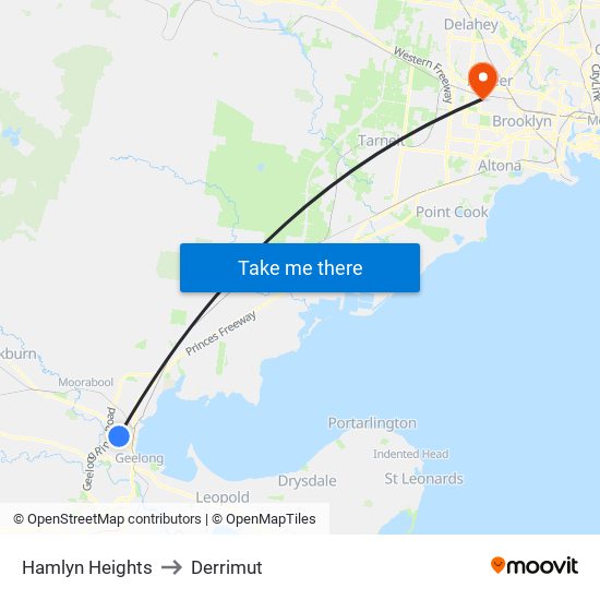 Hamlyn Heights to Derrimut map