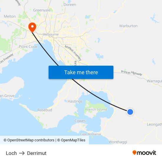 Loch to Derrimut map