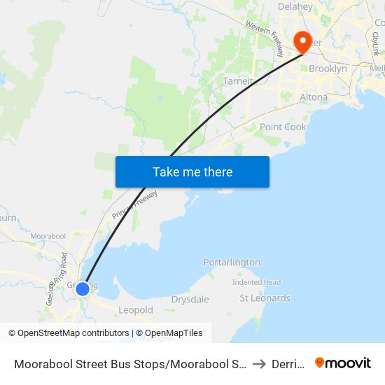 Moorabool Street Bus Stops/Moorabool St (Geelong) to Derrimut map