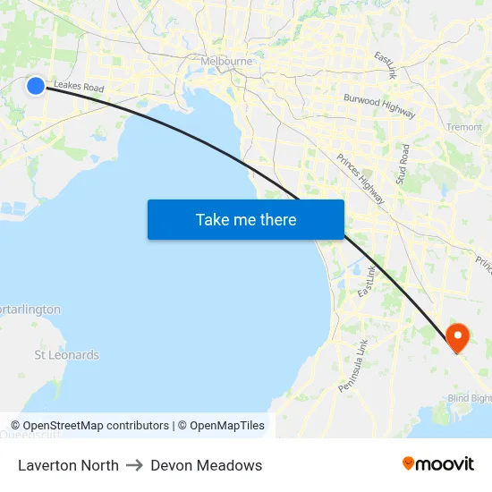 Laverton North to Devon Meadows map
