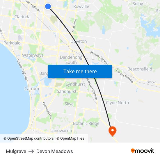 Mulgrave to Devon Meadows map