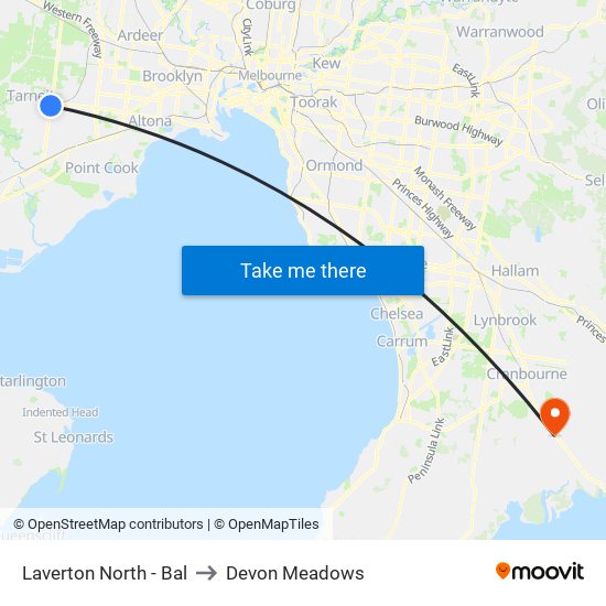 Laverton North - Bal to Devon Meadows map