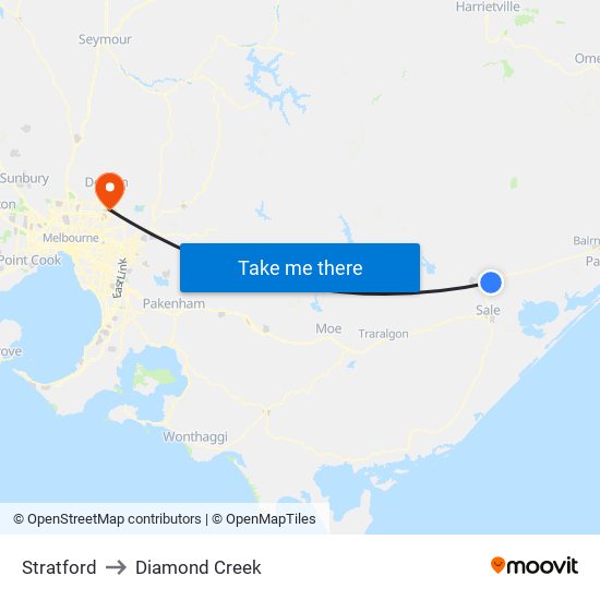 Stratford to Diamond Creek map