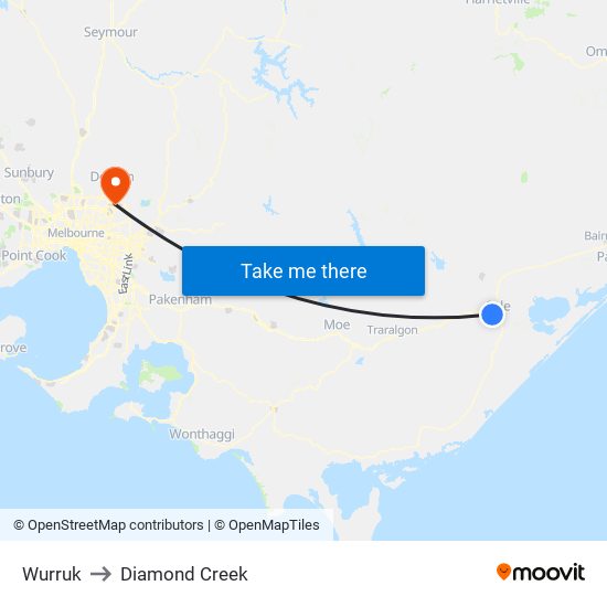 Wurruk to Diamond Creek map