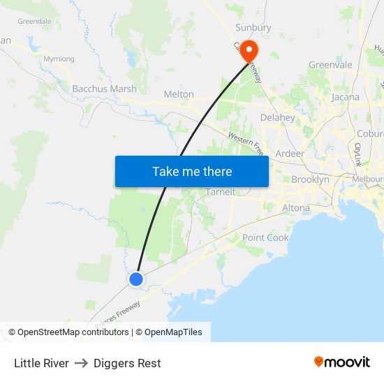 Little River to Diggers Rest map