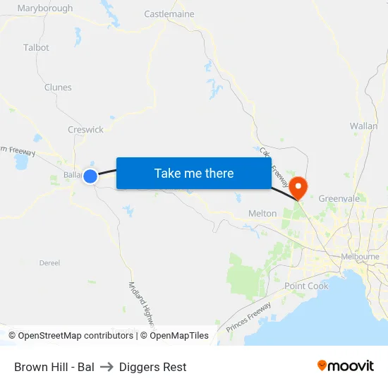 Brown Hill - Bal to Diggers Rest map