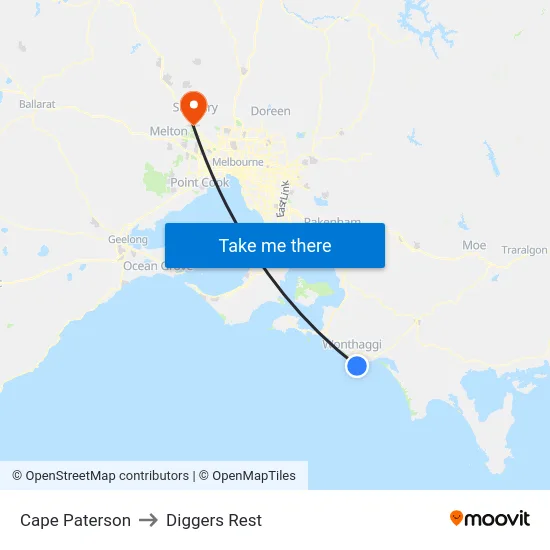 Cape Paterson to Diggers Rest map