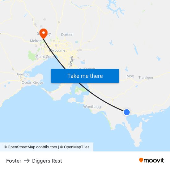 Foster to Diggers Rest map