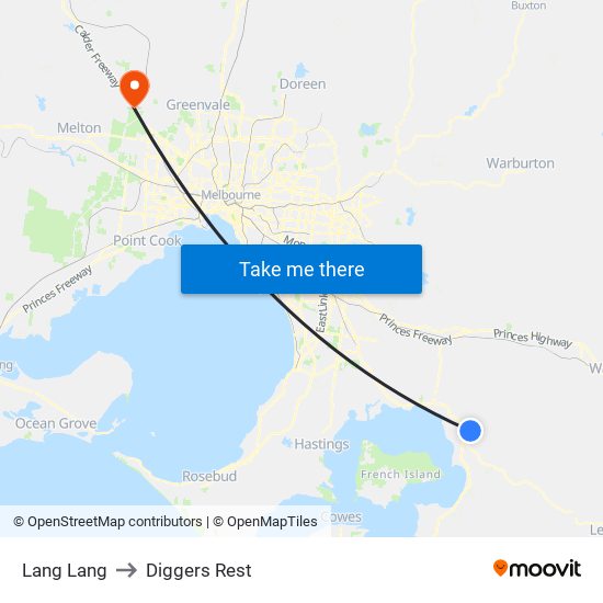 Lang Lang to Diggers Rest map