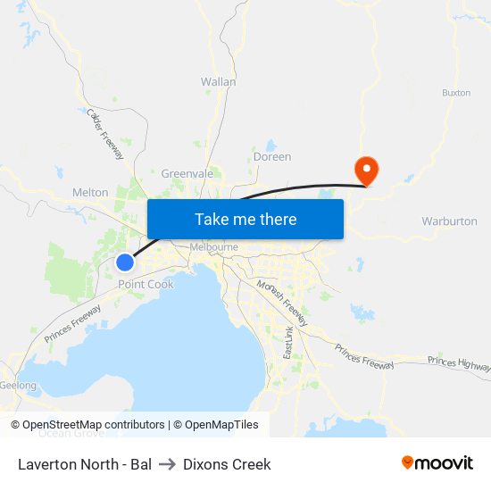 Laverton North - Bal to Dixons Creek map