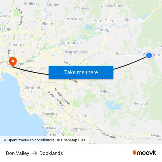 Don Valley to Docklands map