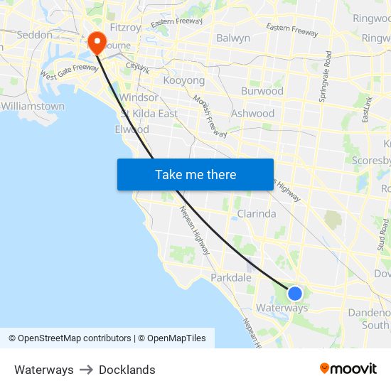 Waterways to Docklands map