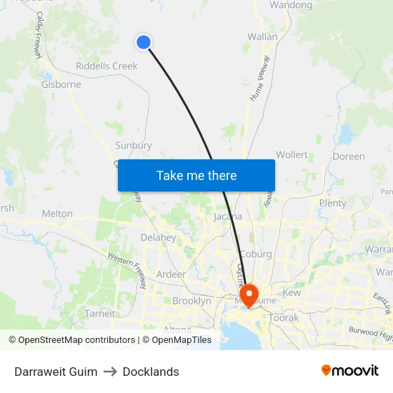 Darraweit Guim to Docklands map
