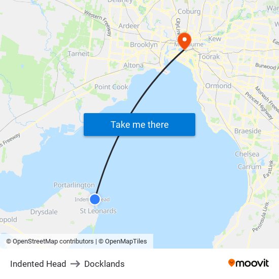 Indented Head to Docklands map