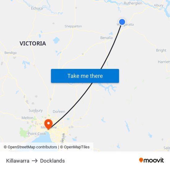 Killawarra to Docklands map