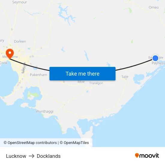Lucknow to Docklands map