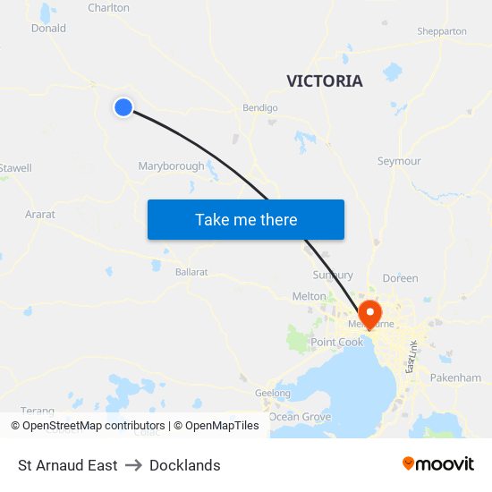 St Arnaud East to Docklands map