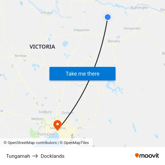 Tungamah to Docklands map