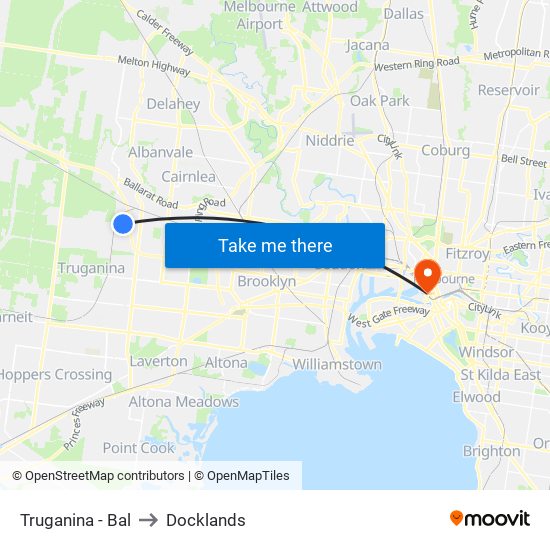 Truganina - Bal to Docklands map