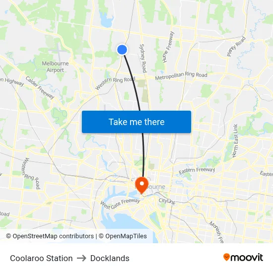 Coolaroo Station to Docklands map