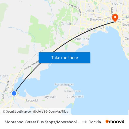 Moorabool Street Bus Stops/Moorabool St (Geelong) to Docklands map