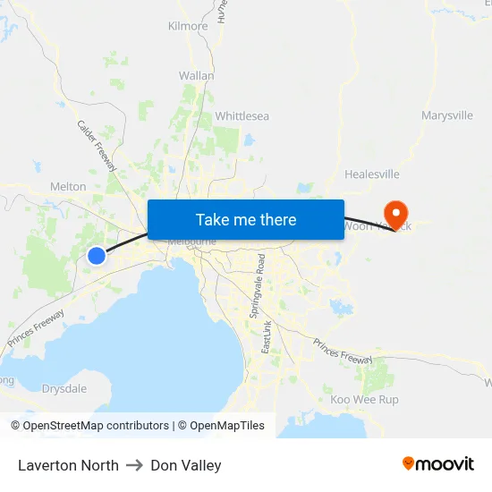 Laverton North to Don Valley map