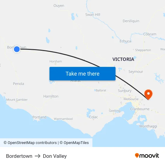 Bordertown to Don Valley map