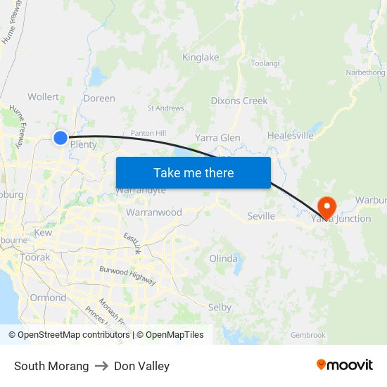 South Morang to Don Valley map