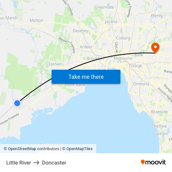 Little River to Doncaster map