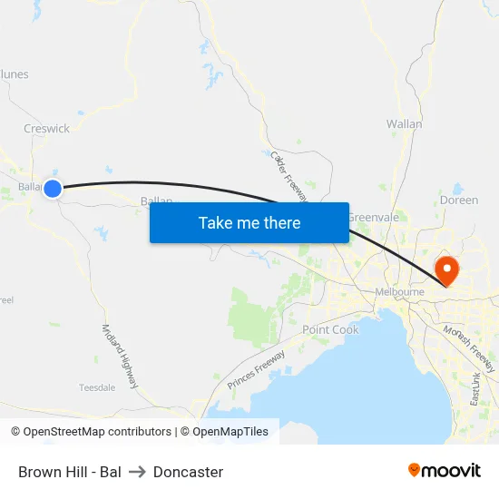 Brown Hill - Bal to Doncaster map