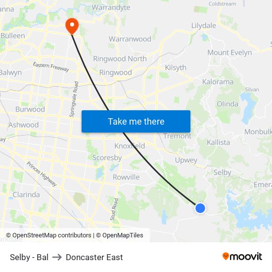 Selby - Bal to Doncaster East map