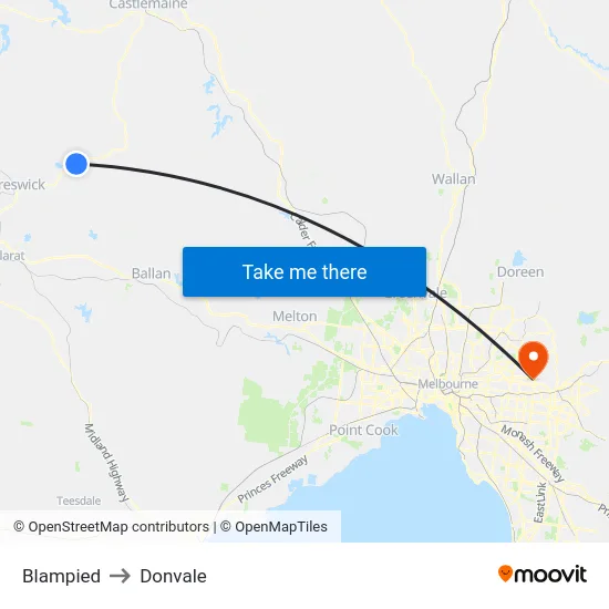 Blampied to Donvale map