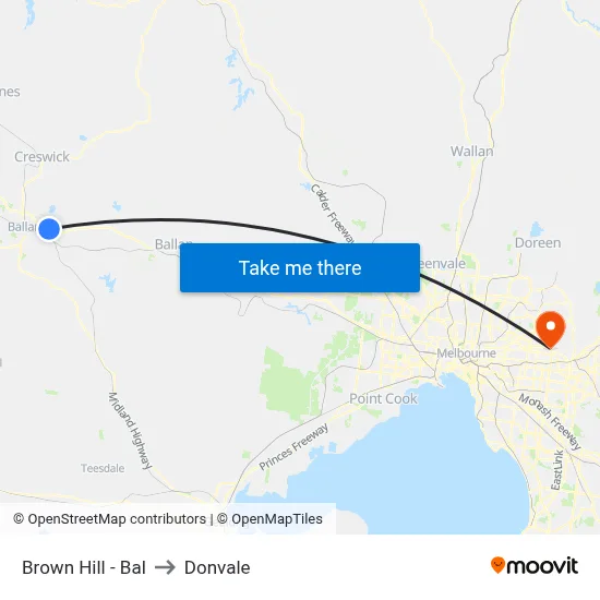 Brown Hill - Bal to Donvale map