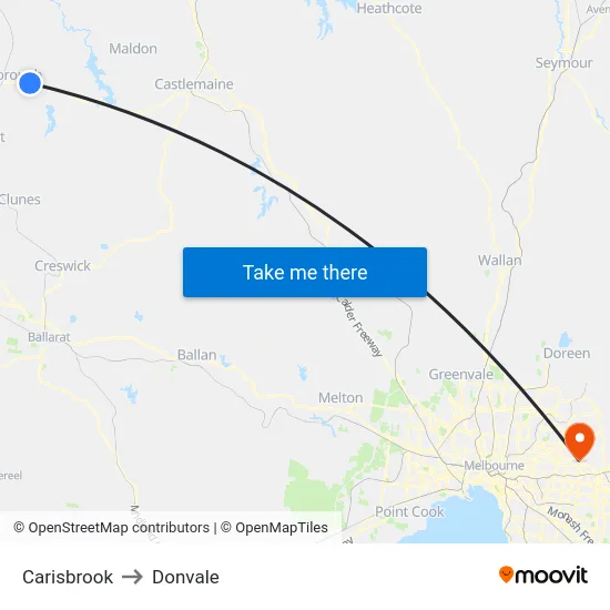 Carisbrook to Donvale map