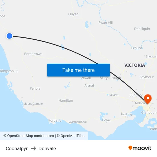 Coonalpyn to Donvale map