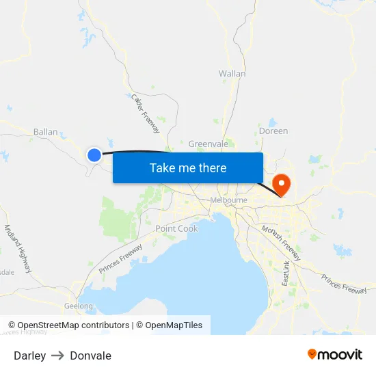 Darley to Donvale map