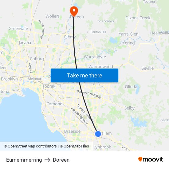 Eumemmerring to Doreen map