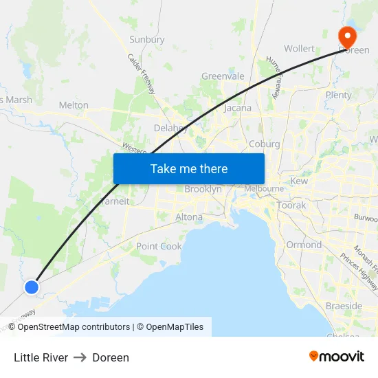 Little River to Doreen map