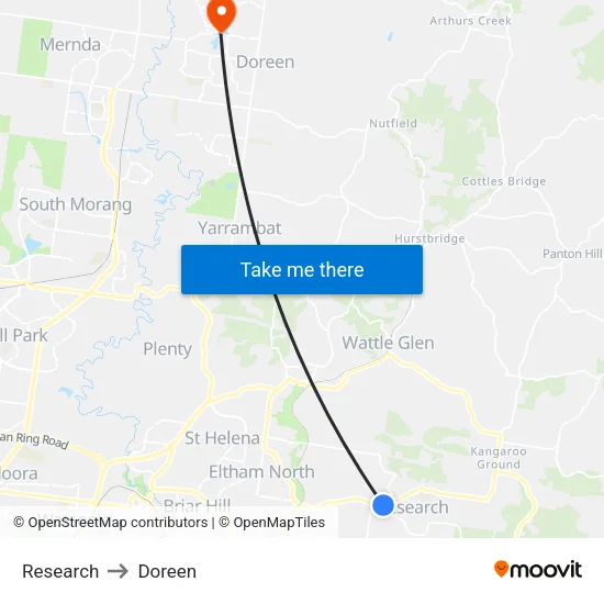 Research to Doreen map