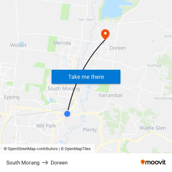 South Morang to Doreen map