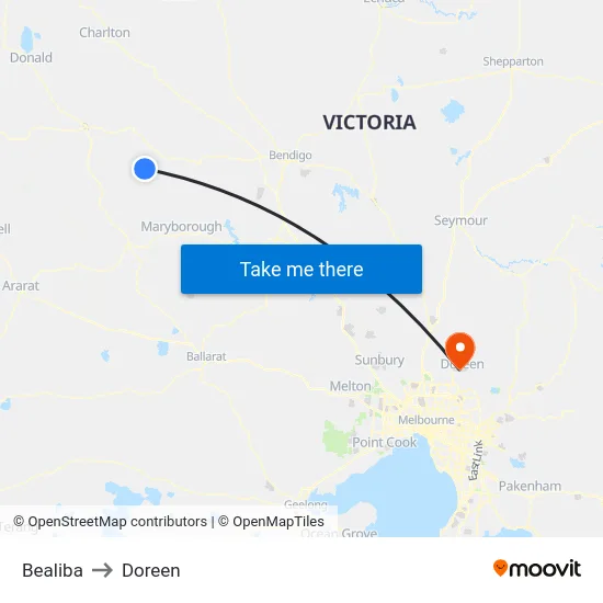 Bealiba to Doreen map