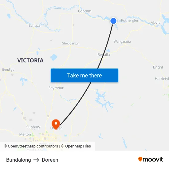 Bundalong to Doreen map