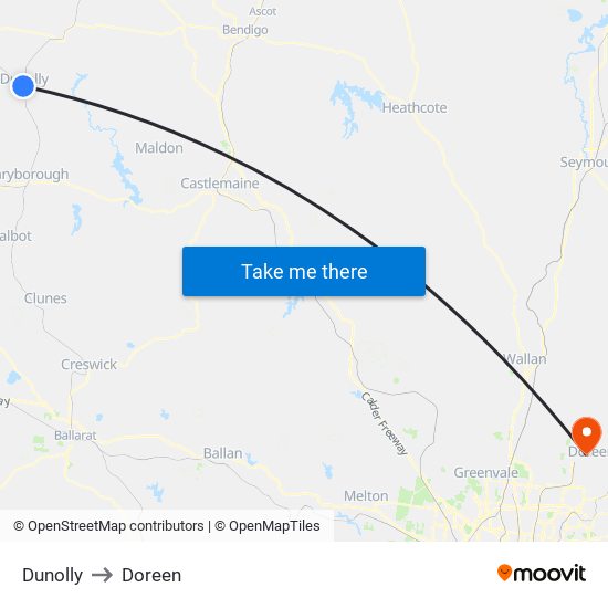 Dunolly to Doreen map