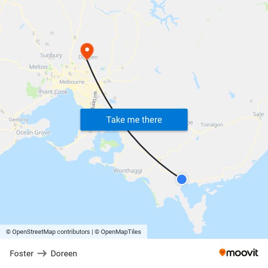 Foster to Doreen map