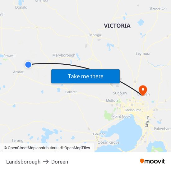 Landsborough to Doreen map