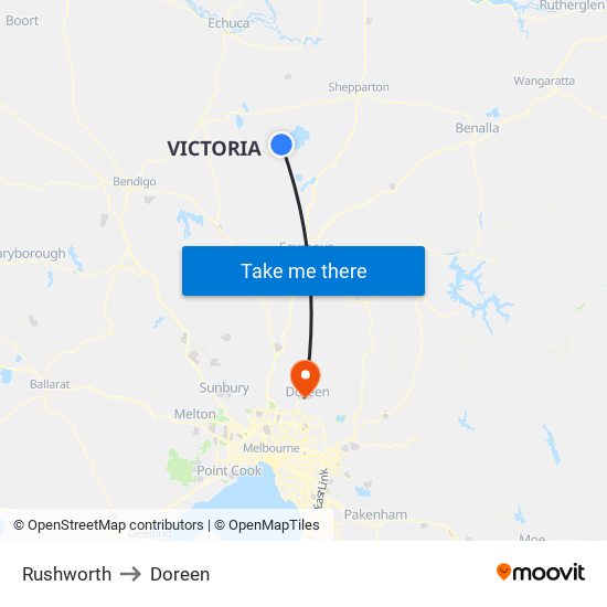 Rushworth to Doreen map