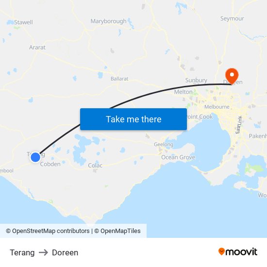 Terang to Doreen map