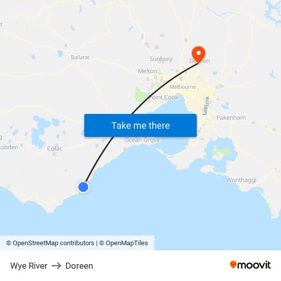 Wye River to Doreen map